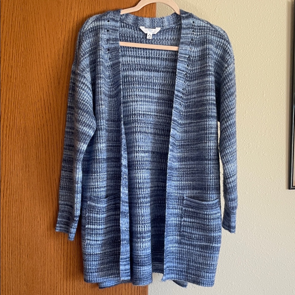 Time and Tru Blue Patterned Cardigan